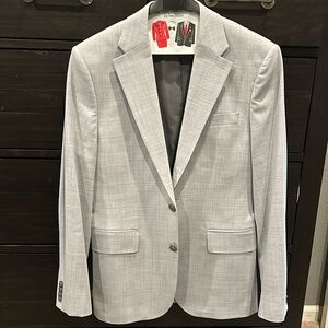 Express men’s slim fit, two button jacket. Light grey Size 36R